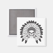 Skull Indianer Magnet (Vorderseite/Rückseite)