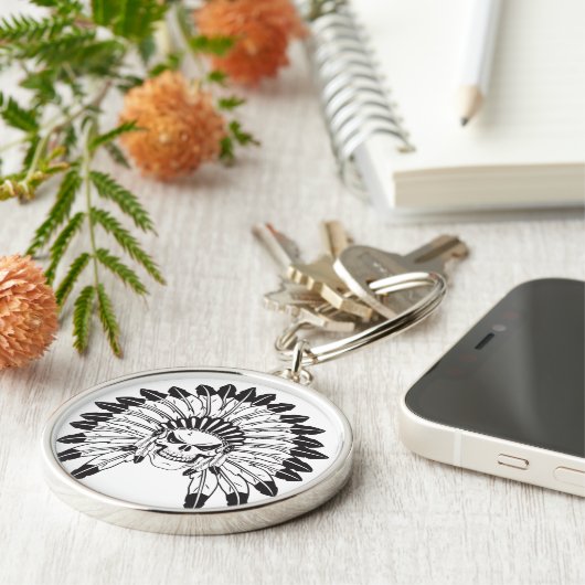 Skull Indianer Schlüsselanhänger (Seite)