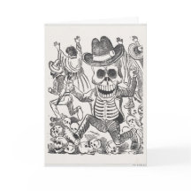 Skull ink zeichne Halloween-Grußkarte