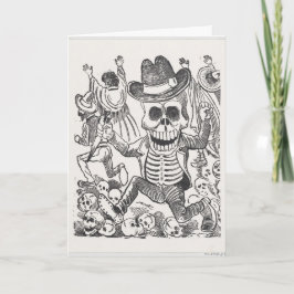 Skull ink zeichne Halloween-Grußkarte Karte