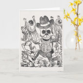 Skull ink zeichne Halloween-Grußkarte Karte (Gelbe Blume)