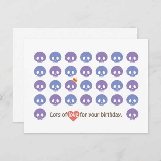 SKULL IST GEBURTSTAG POSTKARTE (Vorne/Hinten)