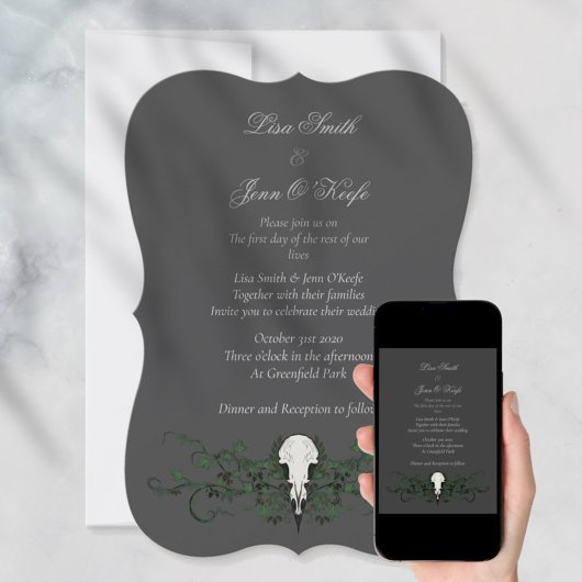 Skull & Ivy Moody Gothic Hochzeitseinladungen Einladung