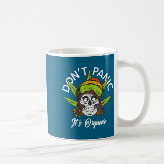 Skull Jamaica Rasta Funny Don´t Panic It´s Organic Kaffeetasse (Rechts)