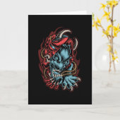 Skull Japanisch Karte (Gelbe Blume)