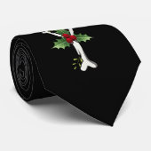 Skull JOY Bones Holly Weihnachtsfeiertag Krawatte (Gerollt)