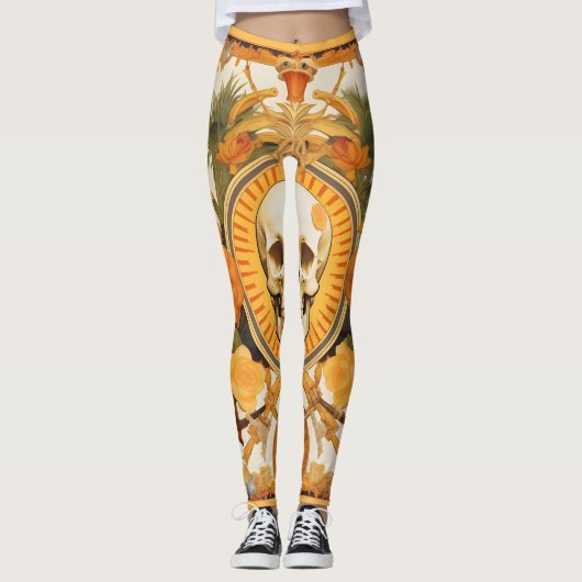 Skull Jungle | Farbiges Muster Leggings (Vorderseite)