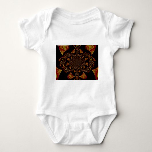 Skull Kaleidoskop Art Print Baby Strampler (Vorderseite)