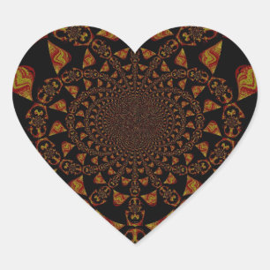 Skull Kaleidoskop Art Print Herz-Aufkleber