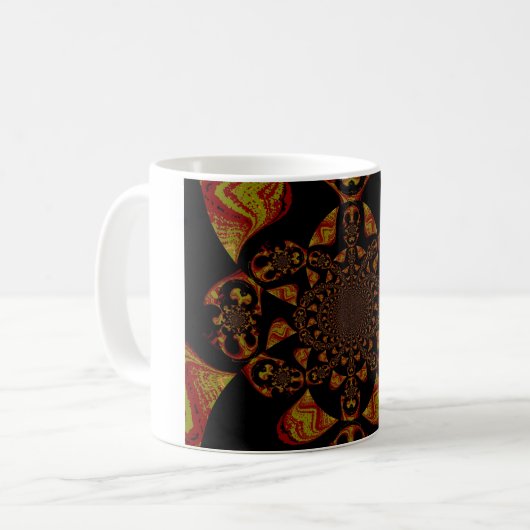 Skull Kaleidoskop Art Print Kaffeetasse (Vorderseite Links)