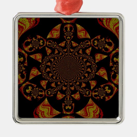 Skull Kaleidoskop Art Print Ornament Aus Metall (Vorne)