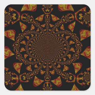 Skull Kaleidoskop Art Print Quadratischer Aufkleber