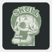 SKULL Keyhole Quadratischer Aufkleber (Vorderseite)