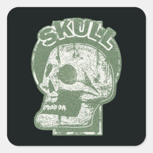 SKULL Keyhole Quadratischer Aufkleber