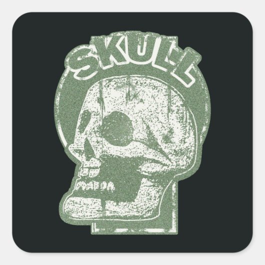SKULL Keyhole Quadratischer Aufkleber (Vorderseite)