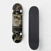 Skull King Black and Gold Custom Skateboard (Vorderseite)