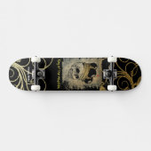 Skull King Black and Gold Custom Skateboard (Horizontal)