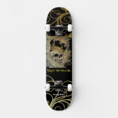 Skull King Black and Gold Custom Skateboard (Vorderseite)