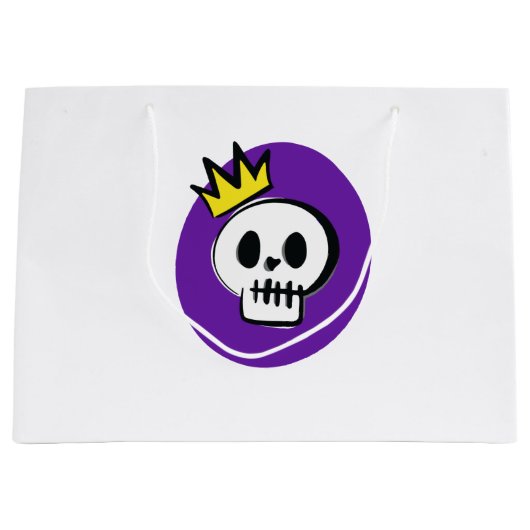 Skull King - Minimal Halloween-Geschenktasche Große Geschenktüte (Vorderseite)