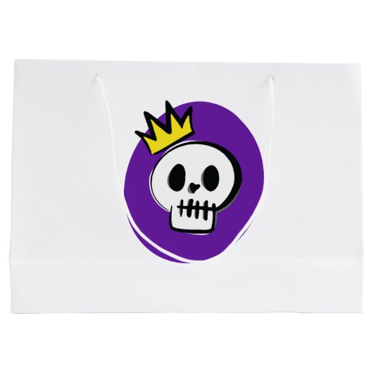 Skull King - Minimal Halloween-Geschenktasche Große Geschenktüte (Rückseite)