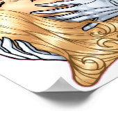 Skull Kiss mit Herzen und Rose von Al Rio Poster (Ecke)