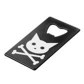 Skull Kitty Credit Card Flaschenöffner (Vorderseite Schrägansicht)