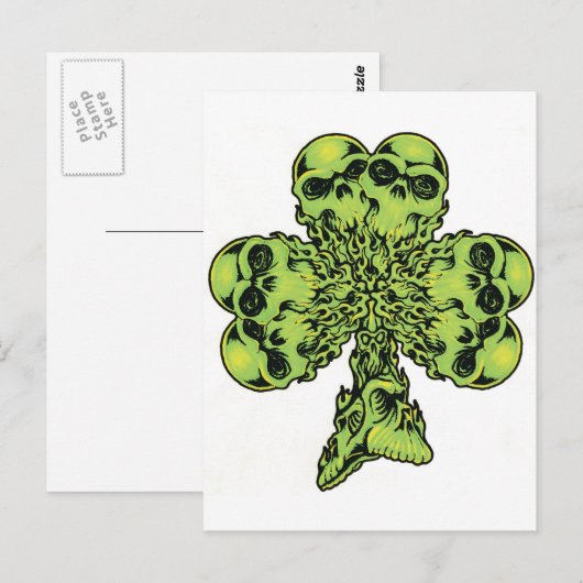 Skull-Kleeblatt I Postkarte (Vorne/Hinten)