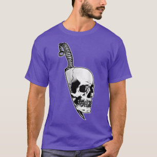 Skull Knife Knochen Skelett Head Stanic Occult Got T-Shirt