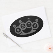 Skull Knuckles Ovaler Aufkleber (Umschlag)