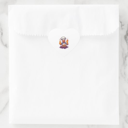 Skull Koch Madness � Funny Cooking Skelett Herz-Aufkleber (Tasche)