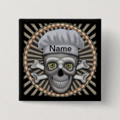 Skull-Koch-Quadrat-Button Button (Vorderseite)