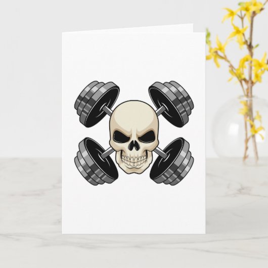 Skull-Krafttraining Dumbells Karte (Gelbe Blume)
