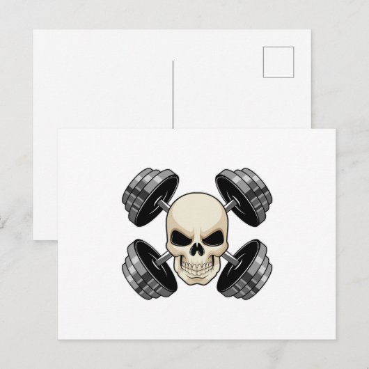 Skull-Krafttraining Dumbells Postkarte (Vorne/Hinten)