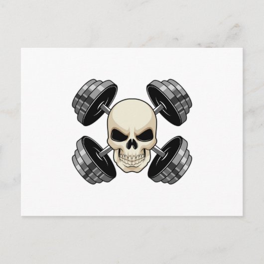 Skull-Krafttraining Dumbells Postkarte (Vorderseite)