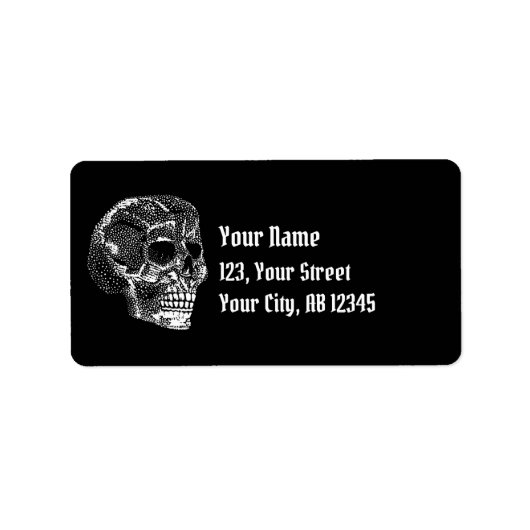 Skull-Label Adressaufkleber (Vorne)
