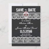 Skull & Lace 5" x 7" Save the Date Karte (Vorderseite)