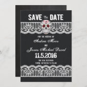 Skull & Lace 5" x 7" Save the Date Karte (Vorne/Hinten)