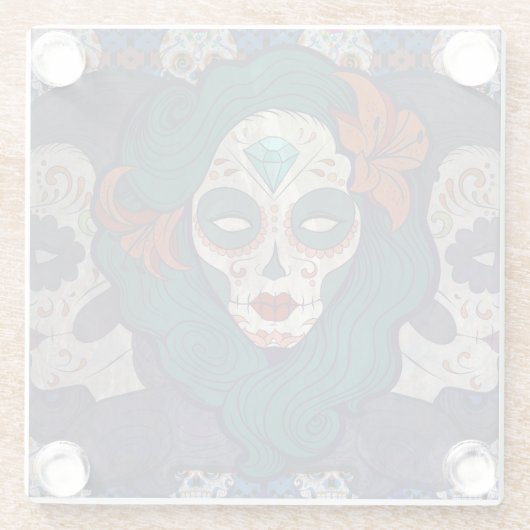 Skull Ladys Glasuntersetzer (Rückseite)