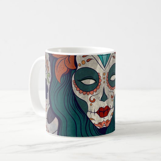 Skull Ladys Kaffeetasse (Vorderseite Links)