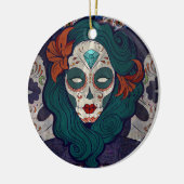 Skull Ladys Keramik Ornament (Links)