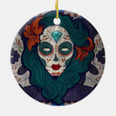 Skull Ladys Keramik Ornament (Hinten)