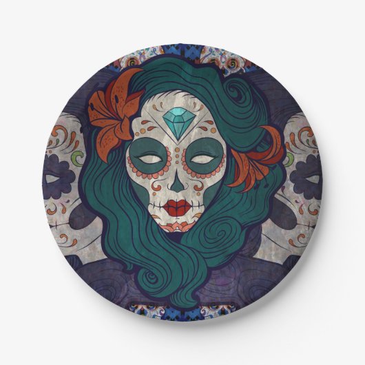 Skull Ladys Pappteller (Vorderseite)