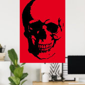 Skull Large Poster Print - Black & Red Fantasy Art (Heimbüro)