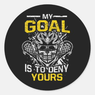 Skull Lax Lacrosse Goalie Player Mein Ziel ist es, Runder Aufkleber