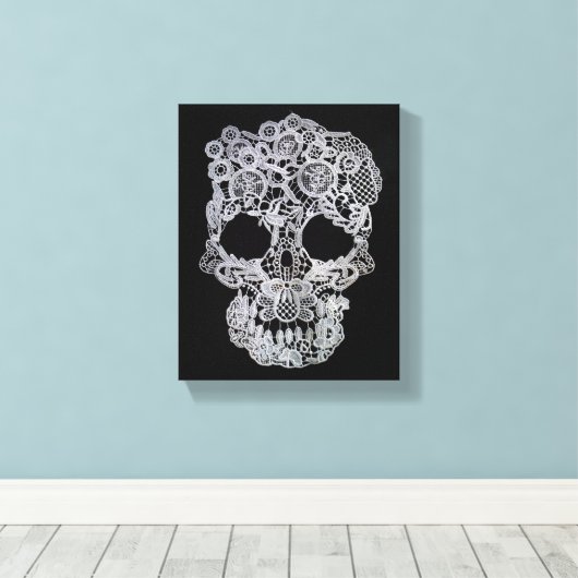Skull-Leinwand Leinwanddruck (Insitu (Holzboden))