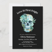 Skull-Liebe im First Fright Halloween-Brautparty Einladung (Vorderseite)