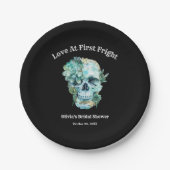 Skull-Liebe im First Fright Halloween-Brautparty Pappteller (Vorderseite)