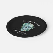 Skull-Liebe im First Fright Halloween-Brautparty Pappteller (Schrägansicht)