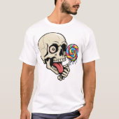 Skull Lollipop T - Shirt - Creepy Skeleton Candy (Vorderseite)