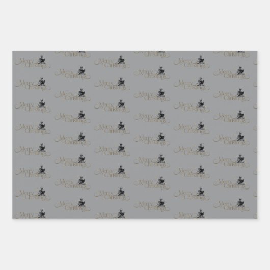 Skull lover bookish Christmas gothic wrapping pape Geschenkpapier Set (Vorderseite 2)